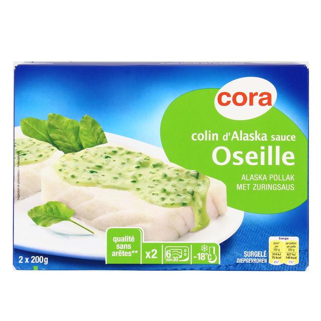3257980479396 - Cora - 2 Colins d'Alaska sauce oseille qualité 100% filet 2x200g