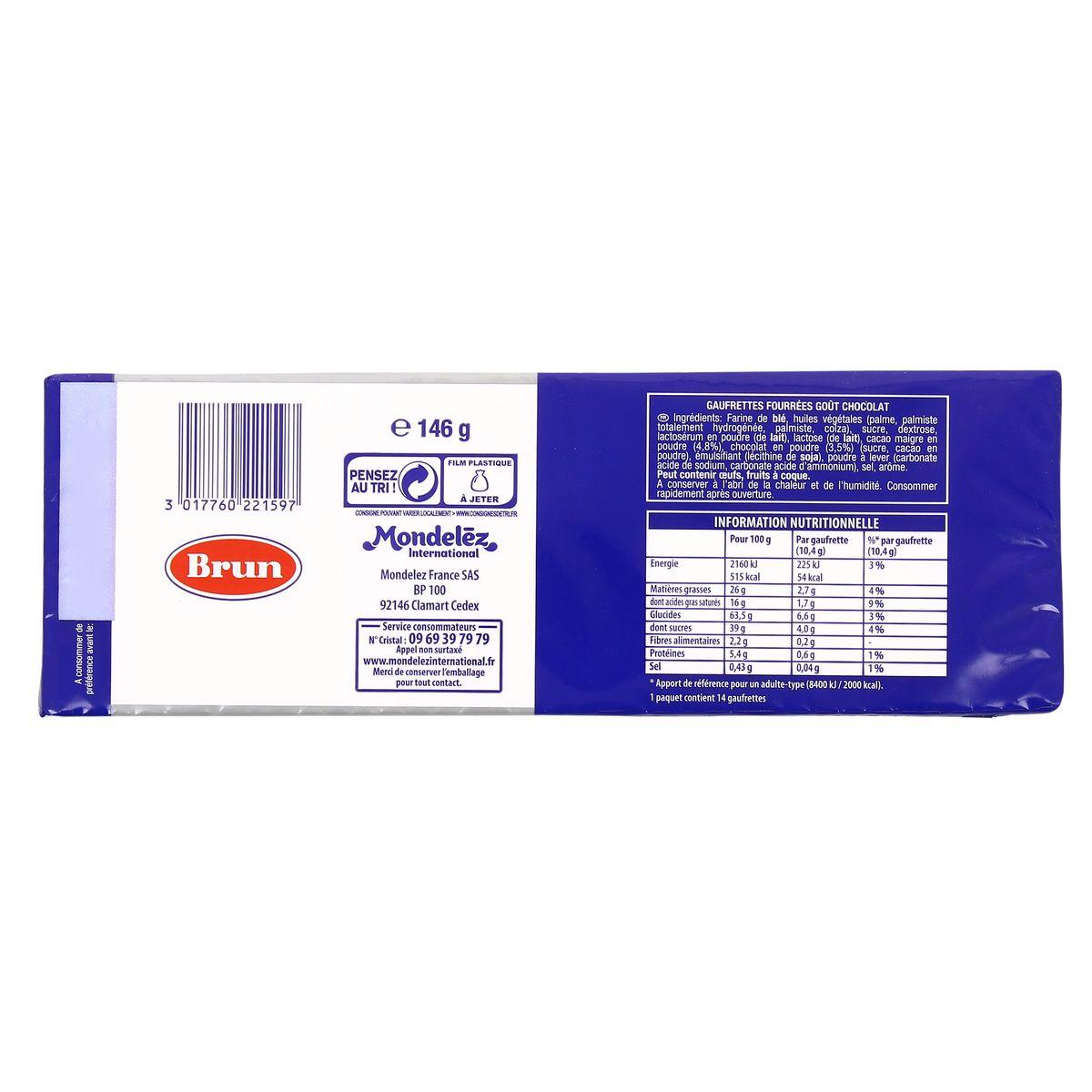3017760221597 - Brun - Gaufrettes saveur cacao (x14)
