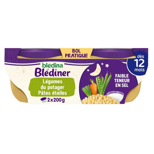 3041090512797 - Blédina - Blédîner - Légumes du Potager Pâtes étoile Bol Bébé Dès 12 mois