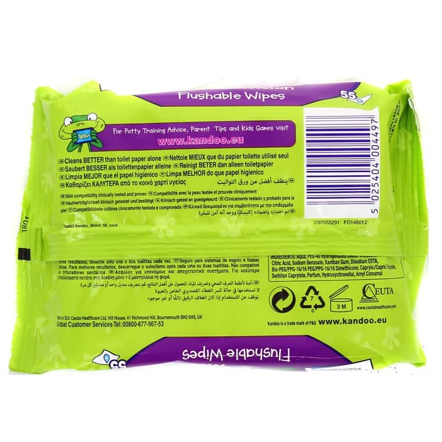 5025404004497 - Kandoo - Lingettes de toilette parfum melon