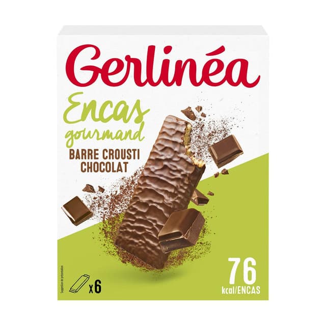 3175681224797 - Gerlinéa - 6 barres en-cas gourmand - Barres Crousti Chocolat