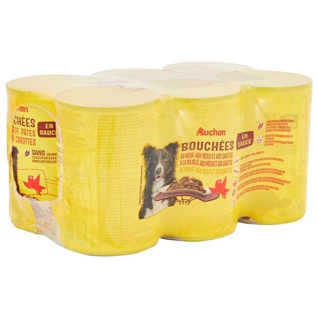 3596710485697 - Auchan - Bouchées en sauce Recettes à la viande pour chien