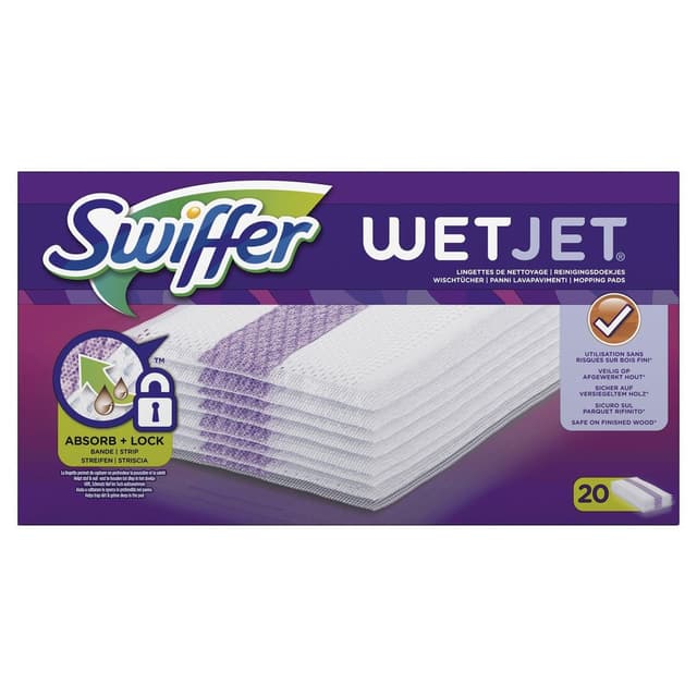 8001090236197 - Swiffer - Lingettes de nettoyage  Swiffer Wet Jet - 20 lingettes 