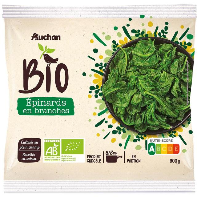 3596710320998 - Auchan BIO - Epinards en branches bio, en portions