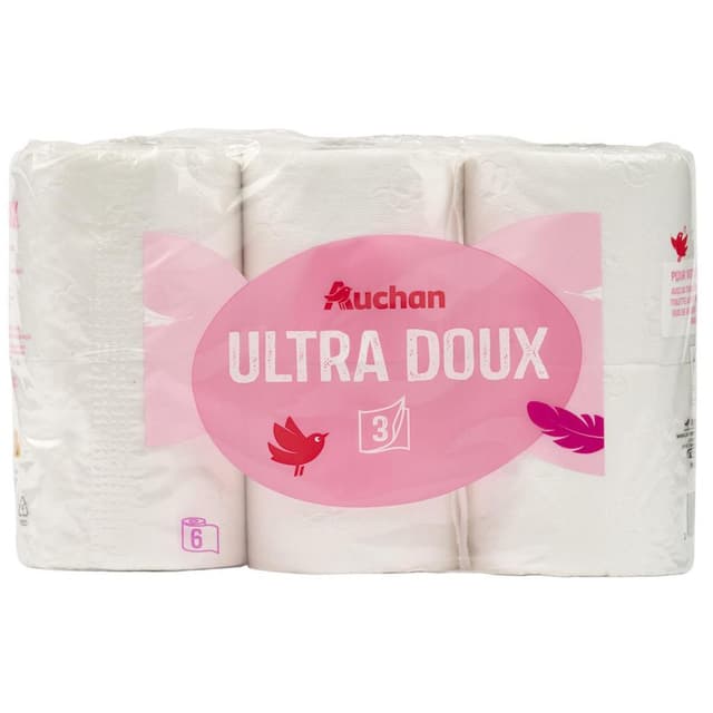 3596710560998 - Auchan - Papier toilette blanc ultra doux 3 épaisseurs