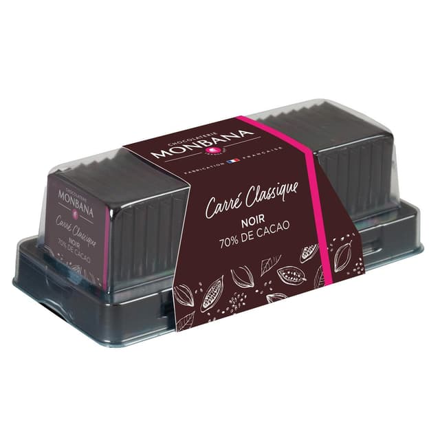 3474340015098 - Chocolaterie Monbana - Réglette 24 carrés chocolat Noir