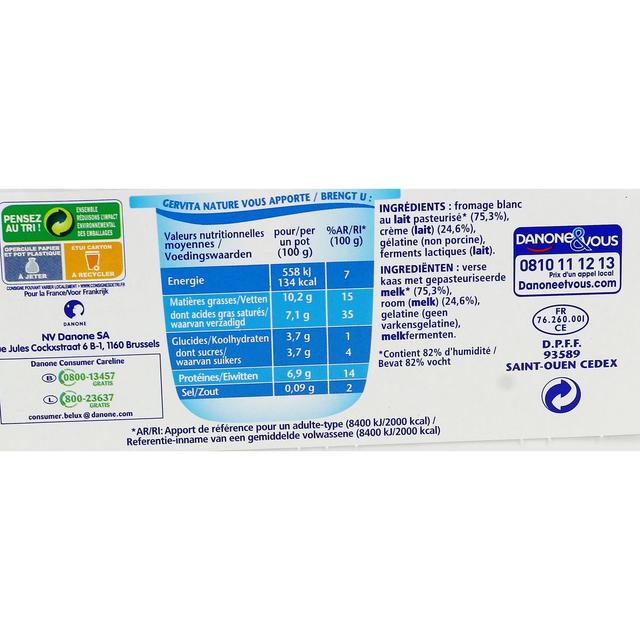 3033490691899 - Gervita - Fromage blanc mousse nature