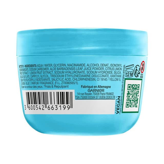 3600542663199 - Garnier - Crème Visage Sorbet Hydratante Repultant Hyaluron Fresh & Plump