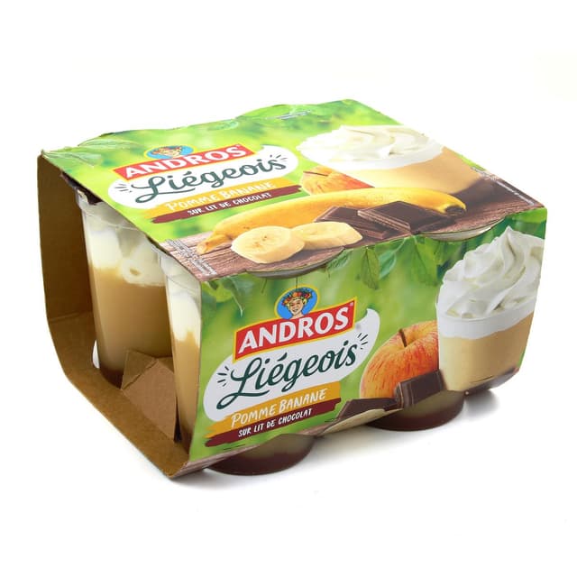 3608580106999 - Andros - Liégeois Pomme Banane sur lit de Chocolat