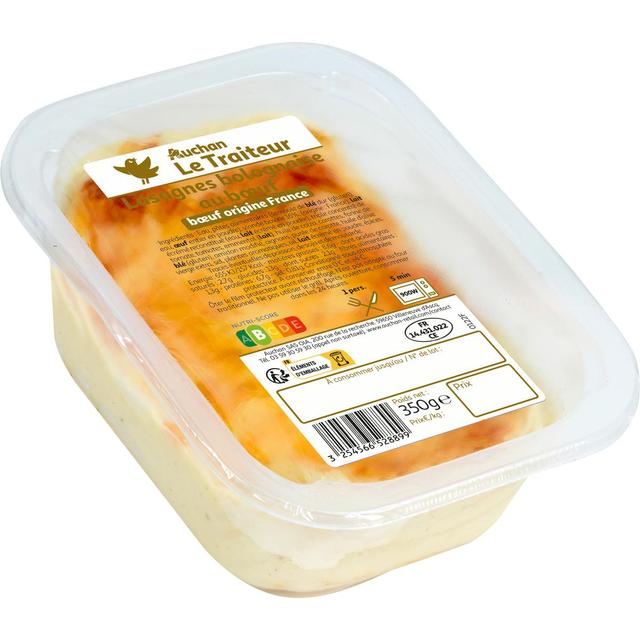 3254566528899 - Auchan Le Traiteur - Lasagne à la Bolognaise Boeuf Charolais