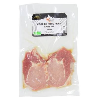 Rostain Côte de Porc Bio dans le Filet Sans Os, environ 2x115g