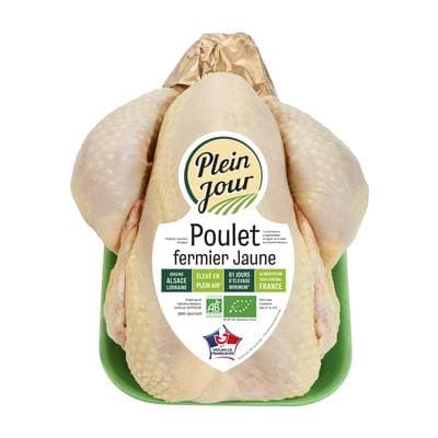 Plein Jour Poulet Fermier Jaune Bio, environ 1,35kg