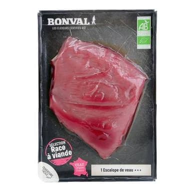 Bonval Escalope de Veau Bio, environ 150g