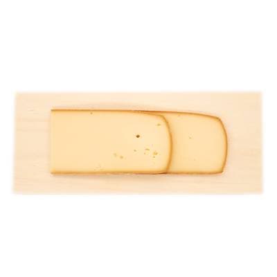 Le Chariot à fromages, Artisan Fromager Raclette Fumée au Bois de Hêtre Artisanale tranchée - Lait de vache cru, 1 Part - environ 200g
