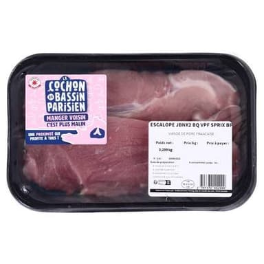 Le COCHON du BASSIN PARISIEN Escalope de Jambon, 2 pièces - environ 360g