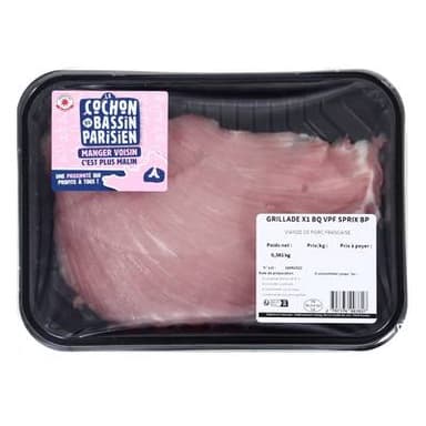 Le COCHON du BASSIN PARISIEN Grillade de Porc, environ 450g