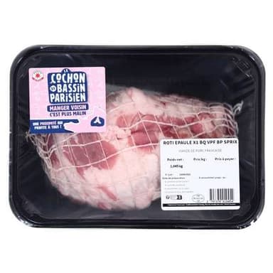 Le COCHON du BASSIN PARISIEN Rôti d'Epaule de Porc, environ 800g