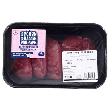 Le COCHON du BASSIN PARISIEN Noix de Joue de Porc, 5 pièces - environ 500g