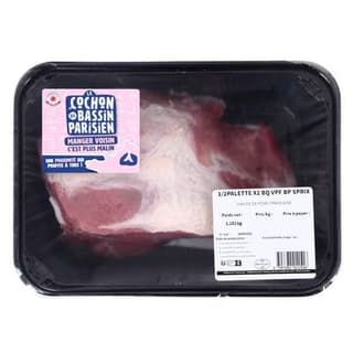 Le COCHON du BASSIN PARISIEN 1/2 Palette de Porc avec Os, environ 1 kg