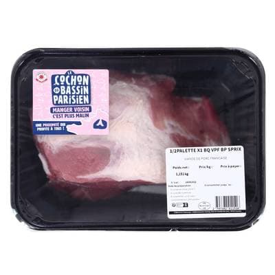 Le COCHON du BASSIN PARISIEN 1/2 Palette de Porc avec Os, environ 1 kg