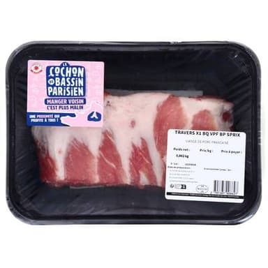 Le COCHON du BASSIN PARISIEN Travers de Porc, environ 1kg