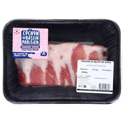 Le COCHON du BASSIN PARISIEN Travers de Porc, environ 1kg