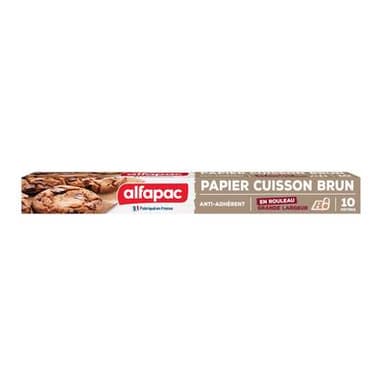 Alfapac Papier cuisson naturel anti adhérent, 10 m