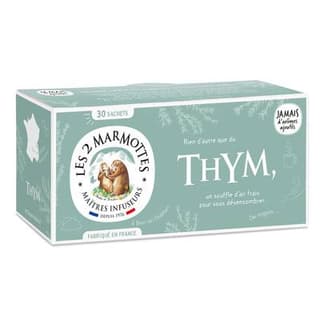 Les 2 Marmottes Tisane thym, 30 sachets