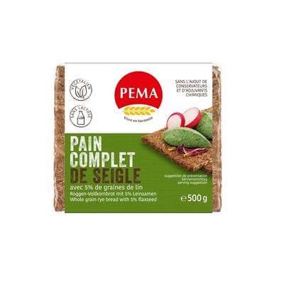 Pema Pain complet de seigle avec graines de lin, 500g