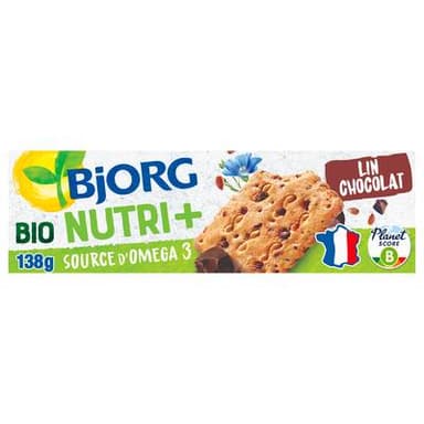 Bjorg 15 Biscuits Lin chocolat Nutri+ Bio, 138g