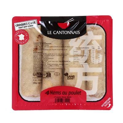 Le Cantonnais Nems au Poulet et sauce Nuoc Mam, 4 pièces - 280g