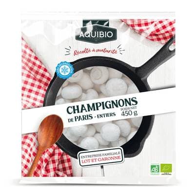 Aquibio Champignons de Paris entier Bio, 450g