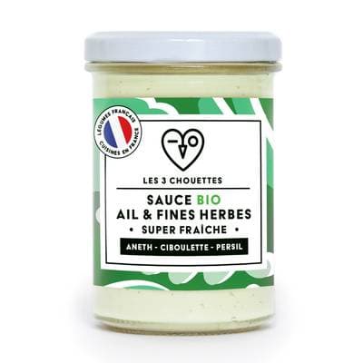 Les 3 Chouettes Sauce Ail & Fines Herbes Bio, 200g
