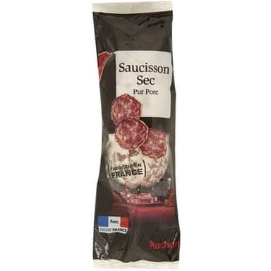 Auchan Saucisson Sec Pur Porc, 250g