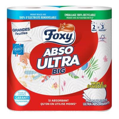 Foxy Essuie-tout ultra-absorbant triple épaisseur, 2 essuie-tout