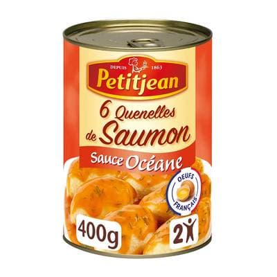 Petitjean 6 Quenelles de Saumon Sauce Océane en conserve pour 2, 400g