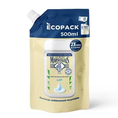 Le Petit Marseillais Crème de Douche Extra Douce au Lait Recharge, 500ml