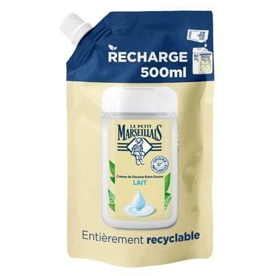 Le Petit Marseillais Crème de Douche Extra Douce au Lait Recharge, 500ml