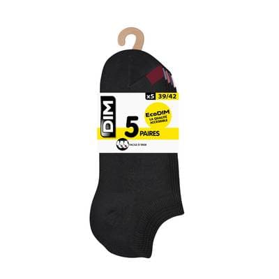 Dim Soquette courte Femme Noir x5, Taille 39/42