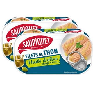 Saupiquet Filets de Thon Huile d'Olive Vierge Extra, Lot de 2x115g