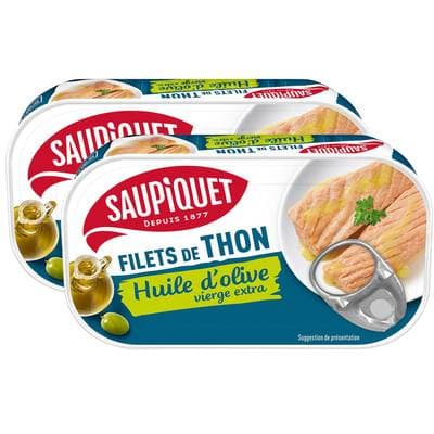 Saupiquet Filets de Thon Huile d'Olive Vierge Extra, Lot de 2x115g