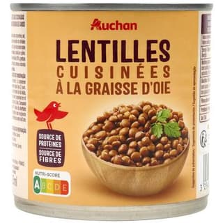Auchan Lentilles cuisinées à la graisse d'Oie, 400g