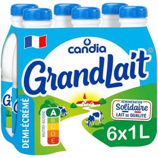 Candia Lait 1/2 écrémé, 6x1l