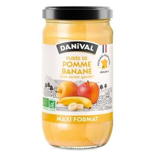 Danival Dani'Pom Pomme banane bio, Maxi format, sans sucres ajoutés, 1,05Kg