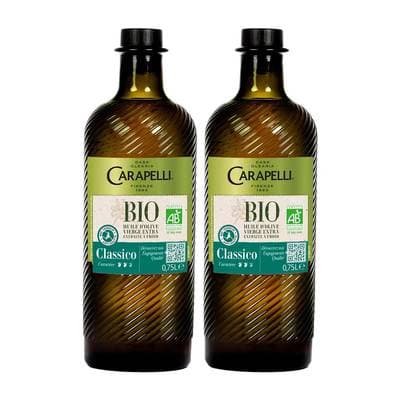 Carapelli Huile d'Olive Vierge Extra Classico Bio, Lot de 2x75cl