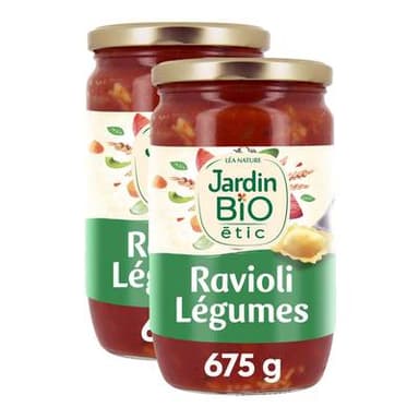 Jardin Bio Etic Ravioli aux légumes bio, Lot de 2x675g