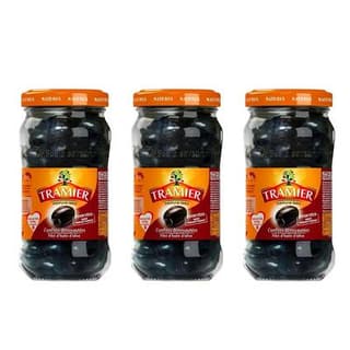 Tramier Olives noires confites dénoyautées et filet d'huile d'olive, Lot de 3x150g