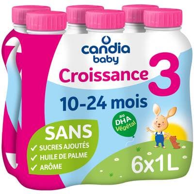 Candia Baby Lait de Croissance 3ème âge Liquide Bébé Dès 10 Mois, 6x1L