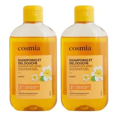 COSMIA Shampooing et douche 2en1 monoï, Lot de 2x250ml