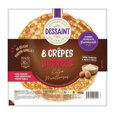 Daniel Dessaint Crêpes Sucrées Moelleuse, 8 crêpes - 400g